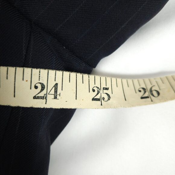 Hickey Freeman Mens 44L Navy Pinstripe 2-Button Pure Wool Sports Coat Blazer - Picture 7 of 12